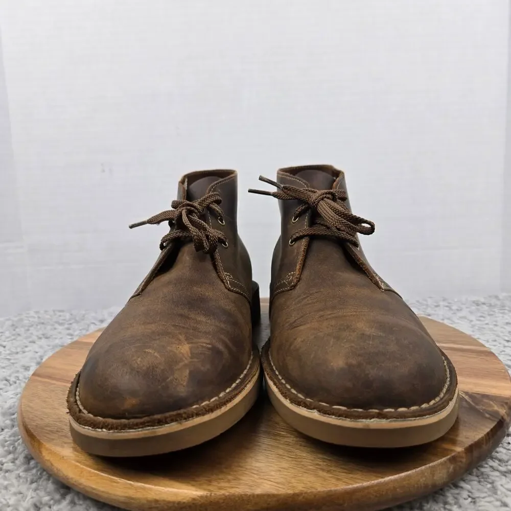 Clarks Mens 11.5M Bushacre 2 Brown Leather Distressed Daily Desert Chukka Boot